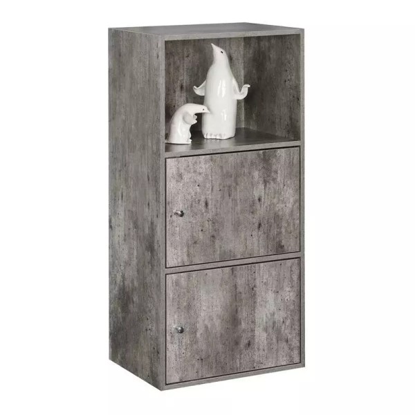 Convenience Concepts Xtra Storage 2 Door Cabinet in Gray Faux