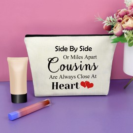 Sazuwu Cousin Gifts Makeup Bag Long Distance Relationship Gift for Cousin Favorite Cousin Gifts Cosmetic Bag Cousin Birthday Gift Wedding Gifts Christmas Thanksgiving Gifts Cosmetic Travel Pouch