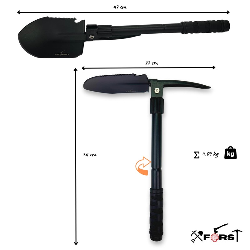 Xforst KS4 Folding Shovel Multifunctional Shovel with Bag - Ideal
