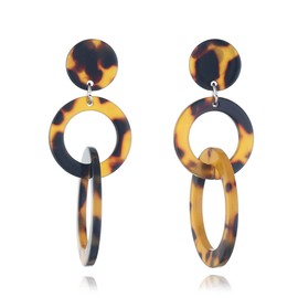 Acrylic Earrings for Women Girls Round Round Resin Geometric Tassel Dangle Hypoallergenic Lightweight Retro Y2K Party 70s 80s 90s Jewelry Gifts for Sister Best Friend, Acrylic, New