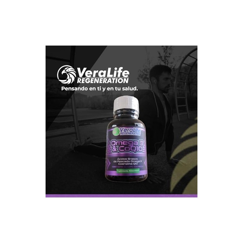 Suplemento Omega 3 y Coenzima Q10-60 Cpsulas Vitaminas con cidos