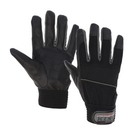 Otafuku Glove Synthetic Leather Gloves PU-KING [Synthetic Leather Upper: Polyester] K-17 Black x Gray M