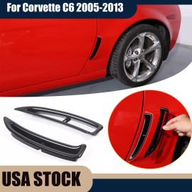autopart2021 Glossy Black Rear Fender Air intake Frame Trim Cover For Corvette C6 05-13 US