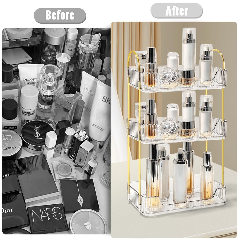 TENDER EPOCH Bathroom Counter Organizer Countertop Storage Skincare Countertop Makeup