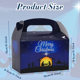 12 Pieces Christmas Nativity Treat Boxes Xmas Party Paper Gift Boxes Religious Christmas Goodies Boxes for Nativity Holiday Party Supplies
