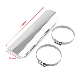 Silencer Cover Protection, Universal Motorcycle Heat Protection Sheet Exhaust Heat Protection Sheet Exhaust Pipe Heat Shield Silencer Staight Cover (Silver)
