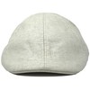 Funky Junque Men's Linen Duckbill Flat Cap - Light Grey