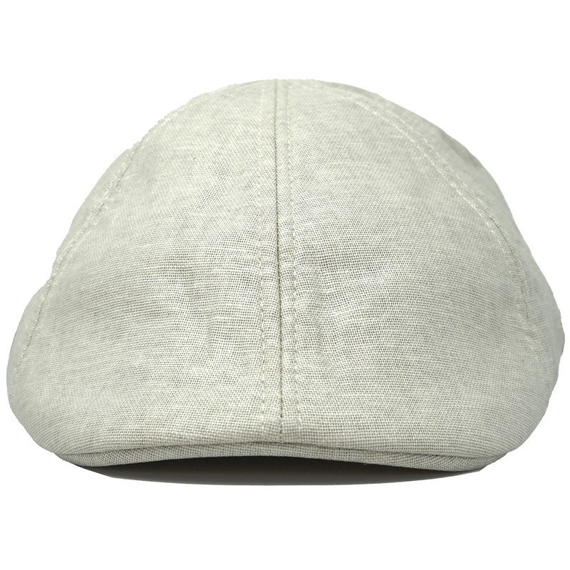 Funky Junque Men's Linen Duckbill Flat Cap - Light Grey