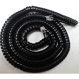 Vodavi Starplus 25ft Black Handset Cord Telephone Base Coil Curly Cord