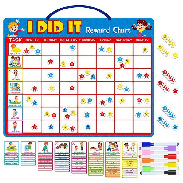 Magnetic Reward Chart, Dry Erase Kids Behavior Responsibility Task Board-84