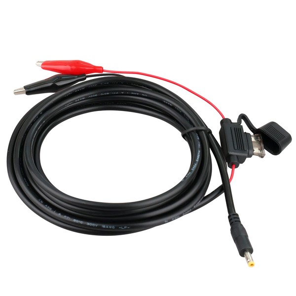 KSK 118-inch Trail Camera Power Cord with Alligator Clips, 4.0x1.7mm