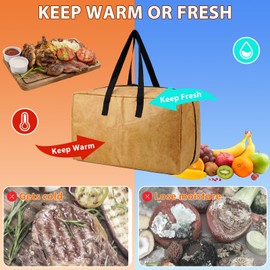 BBQ Blanket for Resting Meat, Insulated Brisket Blanket Meat Resting Bag for Smoking, Smoker BBQ Resting Blanket with Wide Mouth for Large Brisket/Beef, Cold and Heat Insulation Bag for Food (18 in)