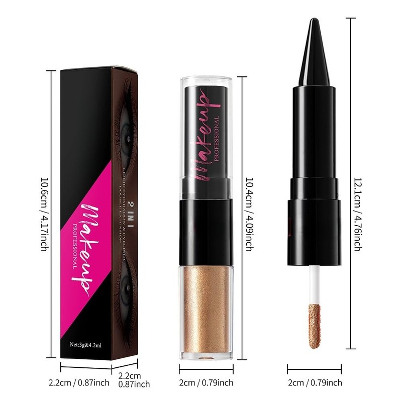 LiangNiShi アイシャドウ＆アイライナー 2in1 リキッドタイプ グリッター入り 涙袋メイク 韓国風コスメ 24時間長持ち にじまない 全8色