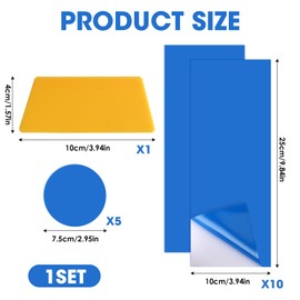 Pool Reparaturset Selbstklebend, 10 Rechteckige und 5 Runde Blaue PVC Flicken mit Spachtel, 16-TLG. Set für Poolfolie, Luftmatratze, Schlauchboot, Wasserdicht Unterwasser Flexibel Stark Haftend