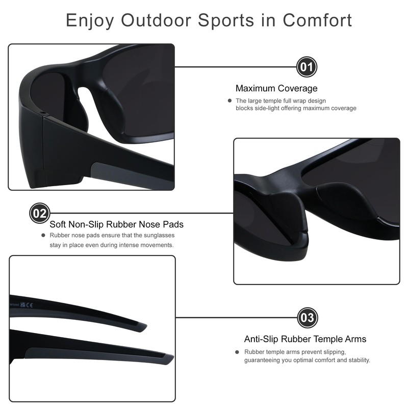 LYZOIT Photochromic Polarized Sports Sunglasses for Men Women Wrap Around