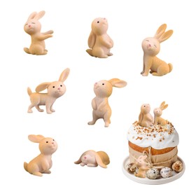 14 Pieces Cute Rabbit Decorations, Mini Rabbit Figurines, Resin Mini Decorative Rabbit for Home, Birthday Gift and Party Supplies