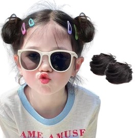 GFun Bun Wig, Scrunchy, Hair Exchange, Shichigosan, Kimono, Wedding, Coming of Age Ceremony, China, Cosplay, Dark Brown, 2 Pieces, Natural Black