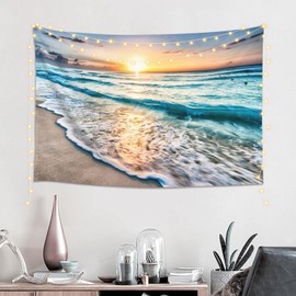 Mutakin Beach Sun Tapestry Wall Hanging Aesthetic For Bedroom Living Room Dorm 60 x 40 in
