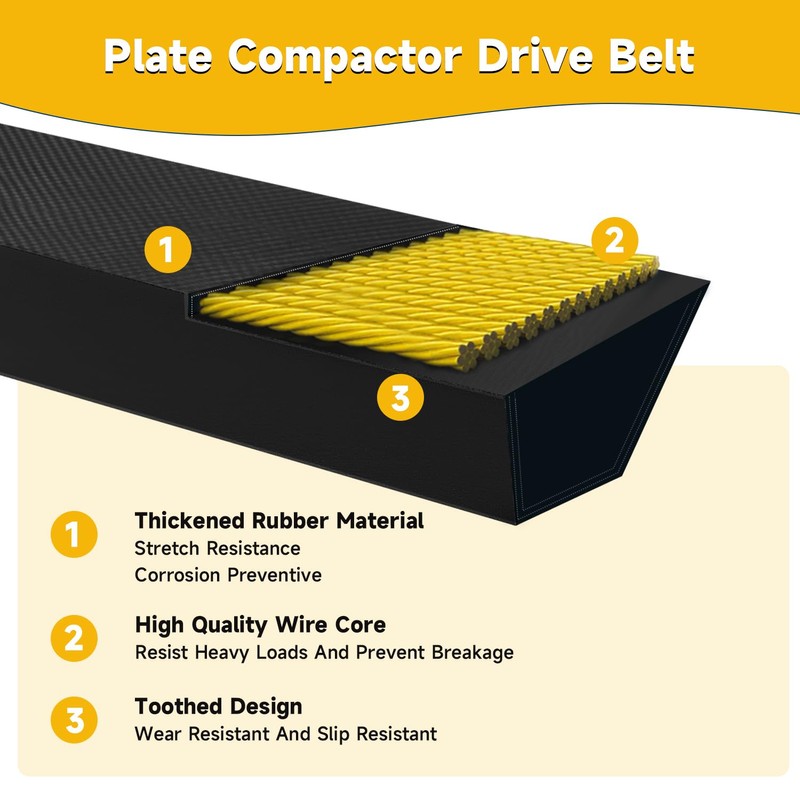 LEYURISE Drive Belt Plate Compactor Timing Belt Compatible with Wacker