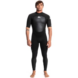 Quiksilver 2/2mm Prologue Short Sleeve Back Zip Springsuit for Men Black, multicoloured