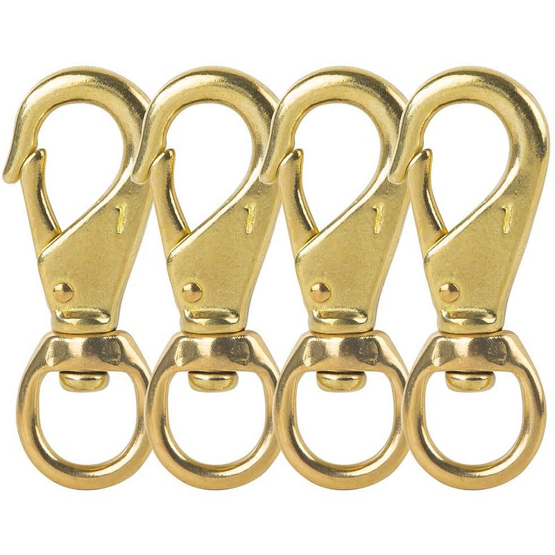 Faneta 3-1/4 inch Solid Brass Swivel Snap Hooks Clips with