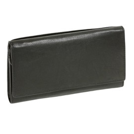 Ladies Wallet DOLPHIN, Genuine Leather, black - ''LEAS Ladies-Collection''