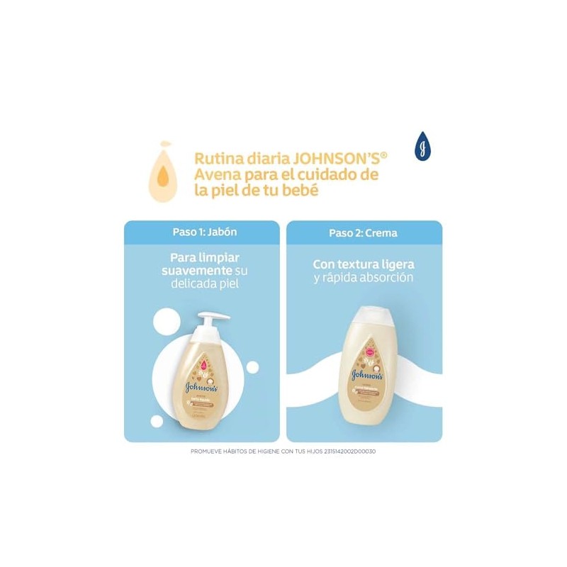 Johnson'S, Crema Corporal Para Bebé, Avena 400 Ml