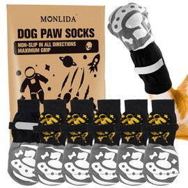 6 PCS Anti Slip Dog Socks to Prevent Licking Paws,Dog Paw Protector with Double Sides Grips,Traction Control on Hardwood Floor for Puppy Small Medium Large Senior Dogs