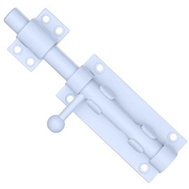 Litensh Gate Bolt Gate Slider with Hole for Padlock 304 Stainless Steel 12 mm Sliding Bolt Diameter Lockable Door Bolt Bolt Throw Bolt Lock Bolt (160 mm White)