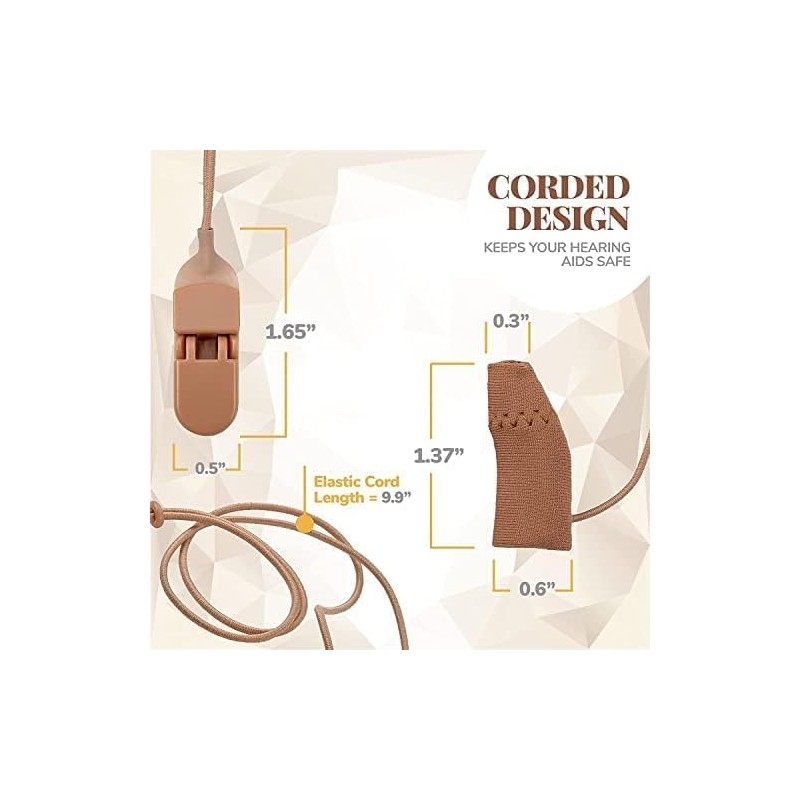 Hearing Aid Protectors and Clips - (2-Pack) Corded Fabric Cover