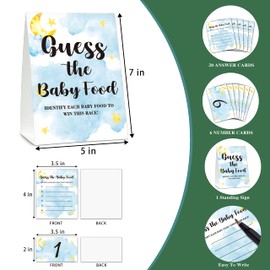 Baby Shower Games - Guess the Baby Food Game Set - Gender Reveal/Pregnancy Announcement Party Supplies - A06