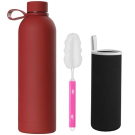 Geepen Stainless Steel Drinking Bottle, 1000 ml Double-Walled Drinking Bottle, Leak-Proof, BPA-Free, Leak-Proof Water Bottle for Sports, Outdoors, School