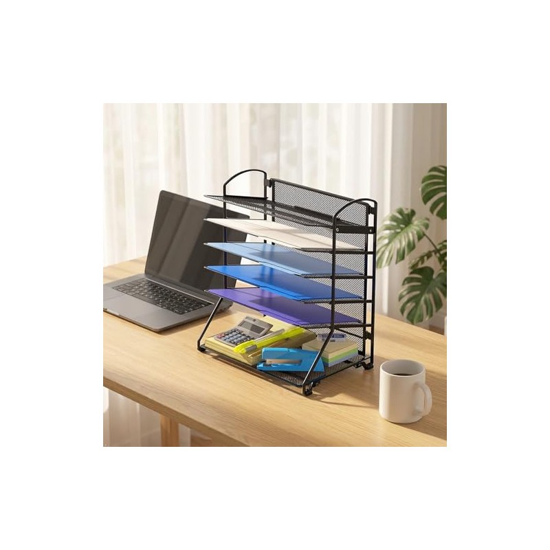 SimpleHouseware - Bandeja organizadora para documentos de escritorio con 6