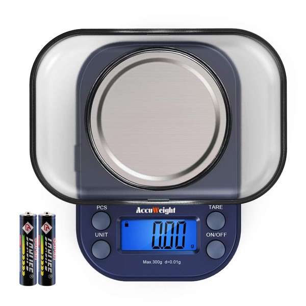 AccuWeight Digital Gram Scale with 300g/0.01g Small Pocket Coffee Scale