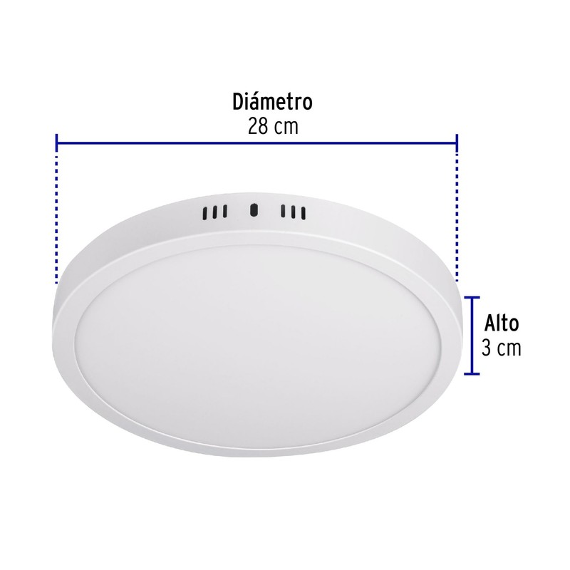 Volteck Lait PLA-209LC, Luminario blanco de LED 24 W redondo