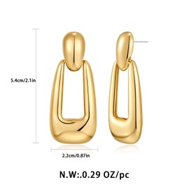 HolidayQbee Gold Dangle Earrings For Women Gold Geometric Twisted Earrings Gold Teardrop Earrings Gold Circle Earrings Silver Earrings Gold Trapezoid Filigree Earrings Perfect Holiday Earring Gift,