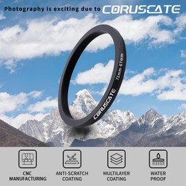 72 mm to 67 mm Lens Adapter Ring, Step-Down Ring Filter Adapter Compatible with All 72 mm Lenses with 67 mm UV ND CPL Filter + 1 x Lens Cleaning Cloth
