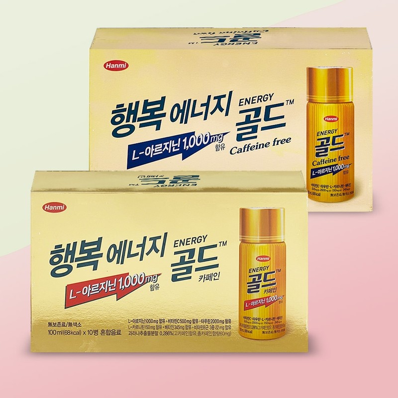 Hanmi Happy Energy Gold Caffeine-Free Decaffeinated 20 Bottles / 한미
