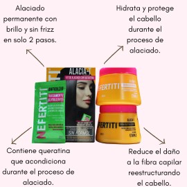 Kit Alaciado Crema Queratina Alacia Nefertiti