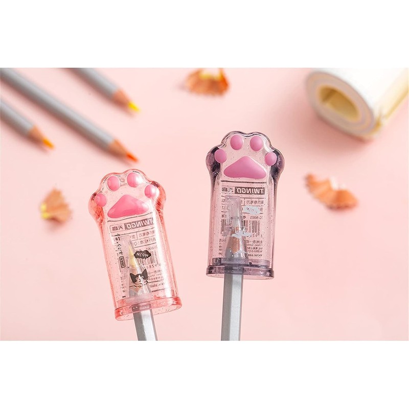 Cute Pink Cat Paw Pencil Sharpener Kawaii School Supplies Student