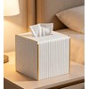 Tissue Box Cover Square with Magnetic Closure, PU Leather Tissue
