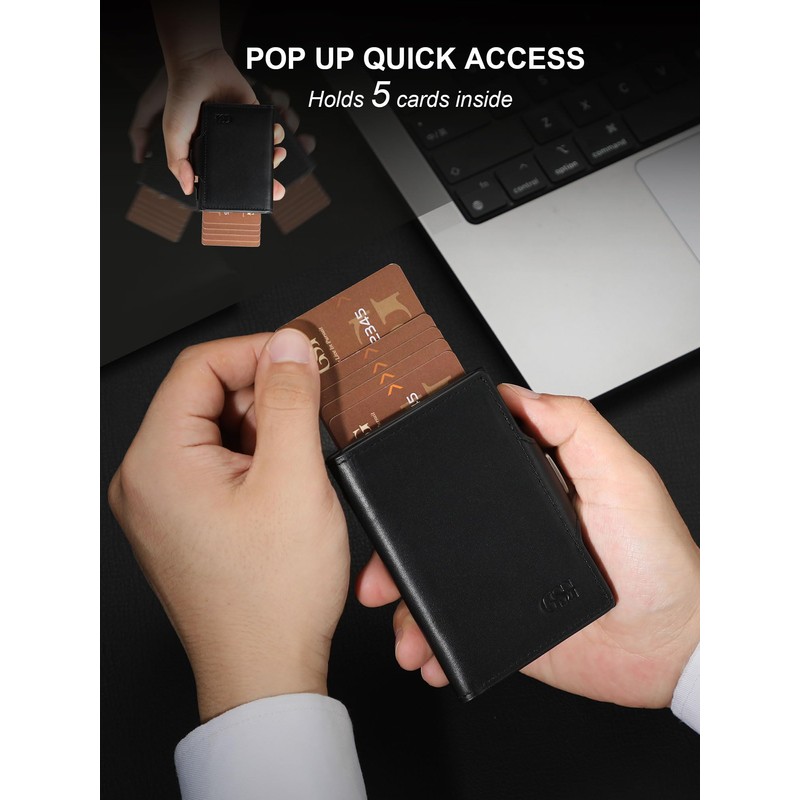 GSG SINCE 1998 Men's Wallet RFID Blocking Leather Wallet for