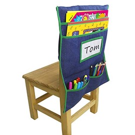 Backrest Pockets, Chairback Buddy Pocket Chart Desk Chair Seat Backrest Organiser Classroom Accessories Seat Storage Students Name Tag Seat Storage Kids School