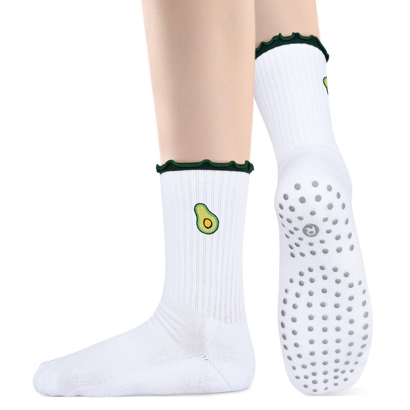 DEESEEUS Cute Pilates Socks for Yoga,Barre,Reformers US Shoe Sizes 5-11