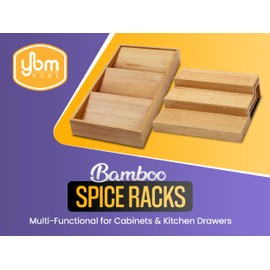 YBM HOME & KITCHEN In-Drawer Bamboo 3 Tier Spice Rack Drawer Tray - Spice Storage / Organization #316