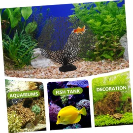 balacoo Aquarium Accessories Tree PVC Ornament Plant Underwater DIY Decorative Tank Desktop Fish Background Decorations Decoration Decor for Home Coral Black Artificial Landscape Delicate