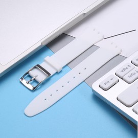 MCXGL silicone replacement strap ultra-thin ladies watch band compatible with swatch skin series no second watch (16mm)