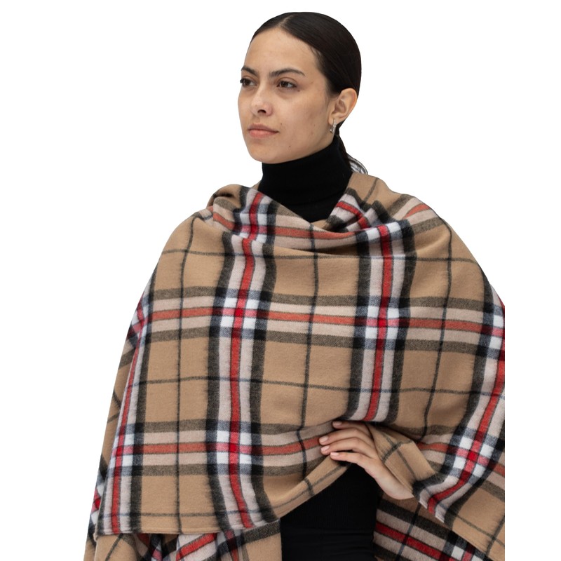 Shepherds Land 100% Lambswool Ruana, Camel Thomson