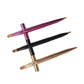 Baluue Retractable Dual Ended Lip Brush 3pcs Flexible Lipstick Applicator for Makeup for Lip Gloss and Liner for Women