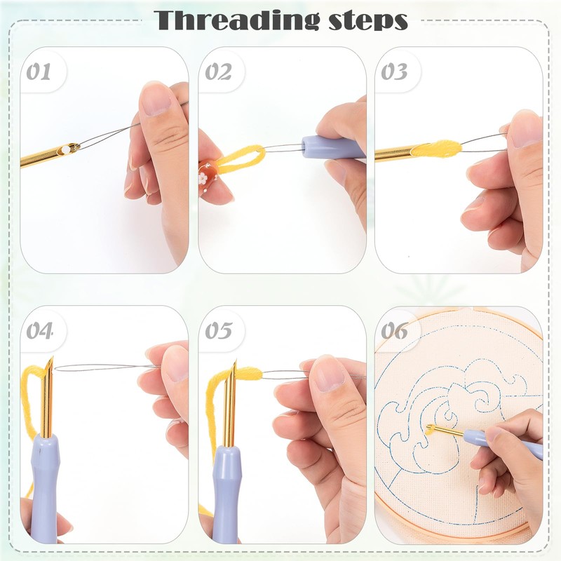 JSRQT Flower Butterfly Punch Needle Kit for Beginners, DIY Craft